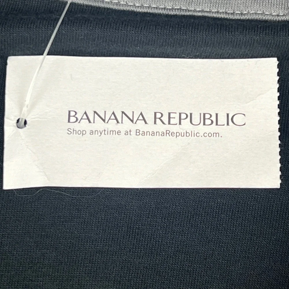 Banana Republic Quilted Knit Jacket M Black Full Zip Modern Sleek Casual Preppy